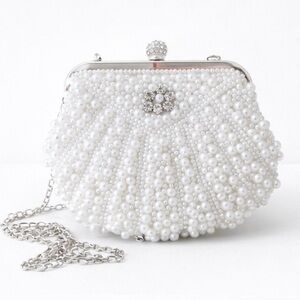 Elegant White Pearl Clutch